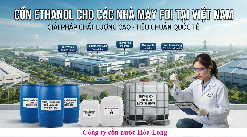 Cồn Ethanol Cho Doanh Nghiệp FDI – Giải Pháp Cung Ứng Nguyên Liệu Ổn Định